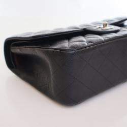 Pre Owned حقيبة شانيل جامبو كلاسيكية كافيار مزدوجة اللوح