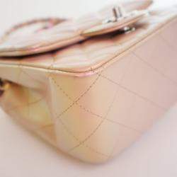 Pre Owned حقيبة شانيل مربعة صغيرة كلاسيكية فلاب جلد العجل