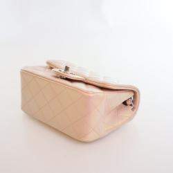 Pre Owned حقيبة شانيل مربعة صغيرة كلاسيكية فلاب جلد العجل