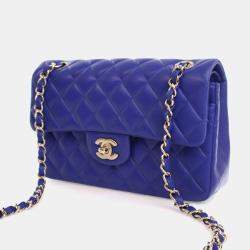 Pre Owned Chanel Small Lambskin Classic Double Flap Bag