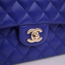 Pre Owned Chanel Small Lambskin Classic Double Flap Bag