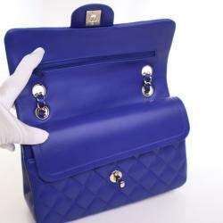 Pre Owned Chanel Small Lambskin Classic Double Flap Bag