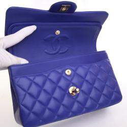 Pre Owned Chanel Small Lambskin Classic Double Flap Bag