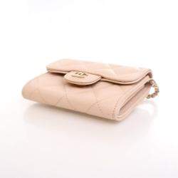 Pre Owned Chanel Caviar Card Holder On Chain