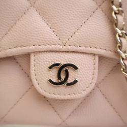 Pre Owned Chanel Caviar Card Holder On Chain