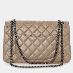 Pre Owned Chanel Crinkled Calfskin Reissue 2.55 Double Flap Bag 226