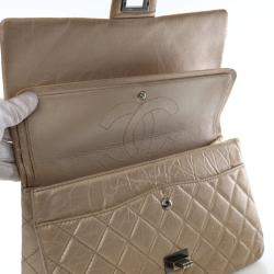Pre Owned Chanel Crinkled Calfskin Reissue 2.55 Double Flap Bag 226