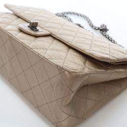 Pre Owned Chanel Crinkled Calfskin Reissue 2.55 Double Flap Bag 226