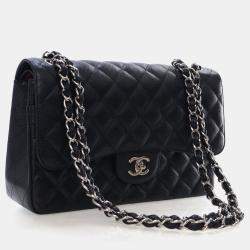 مملوكة مسبقًا حقيبة شانيـل جامبو كافيار كلاسيك مزدوجة القلاب