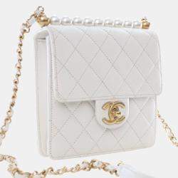 مملوكة مسبقًا حقيبة شانيل شامواه صغير بلؤلؤة علويّة