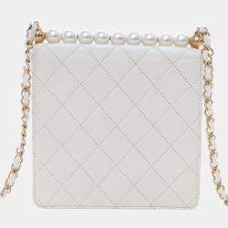 مملوكة مسبقًا حقيبة شانيل شامواه صغير بلؤلؤة علويّة