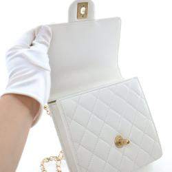 مملوكة مسبقًا حقيبة شانيل شامواه صغير بلؤلؤة علويّة