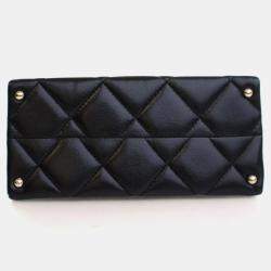 Pre Owned Chanel Mini Black Caviar Retro Twist Top Handle Bag