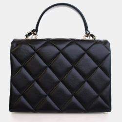 Pre Owned Chanel Mini Black Caviar Retro Twist Top Handle Bag