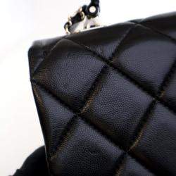 Pre Owned Chanel Mini Black Caviar Retro Twist Top Handle Bag