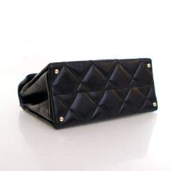 Pre Owned Chanel Mini Black Caviar Retro Twist Top Handle Bag