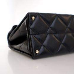 Pre Owned Chanel Mini Black Caviar Retro Twist Top Handle Bag