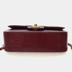 مملوكة مسبقًا Chanel Mini Red Lizard Rectangular Classic Flap Bag