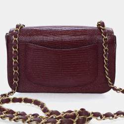 مملوكة مسبقًا Chanel Mini Red Lizard Rectangular Classic Flap Bag