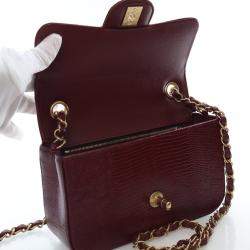مملوكة مسبقًا Chanel Mini Red Lizard Rectangular Classic Flap Bag