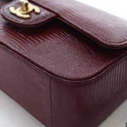 مملوكة مسبقًا Chanel Mini Red Lizard Rectangular Classic Flap Bag