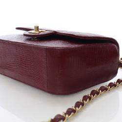 مملوكة مسبقًا Chanel Mini Red Lizard Rectangular Classic Flap Bag