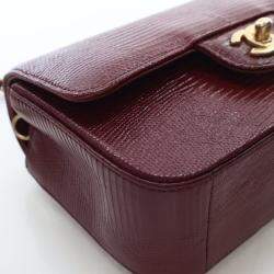 مملوكة مسبقًا Chanel Mini Red Lizard Rectangular Classic Flap Bag