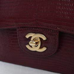 مملوكة مسبقًا Chanel Mini Red Lizard Rectangular Classic Flap Bag