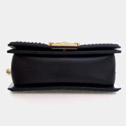 مملوكة مسبقًا Chanel Small Black Calfskin Top Handle Boy Bag