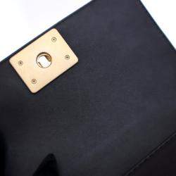 مملوكة مسبقًا Chanel Small Black Calfskin Top Handle Boy Bag