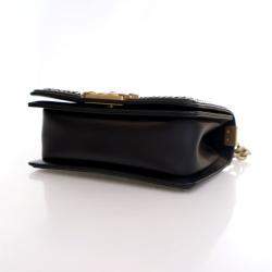 مملوكة مسبقًا Chanel Small Black Calfskin Top Handle Boy Bag