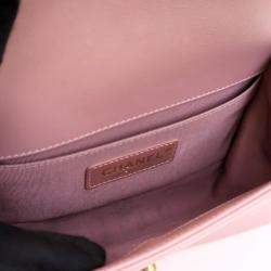 Pre Owned حقيبة شانيل بوي شانيل صغيرة جلد العجل وردي