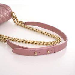 Pre Owned حقيبة شانيل بوي شانيل صغيرة جلد العجل وردي