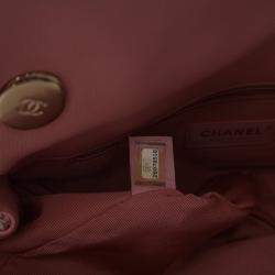 مملوكة مسبقًا Chanel Medium Pink Tweed Pearl Handle Flap