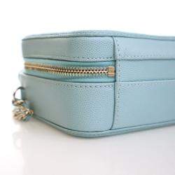 Pre Owned Chanel Small Blue Caviar Filigree Vanity