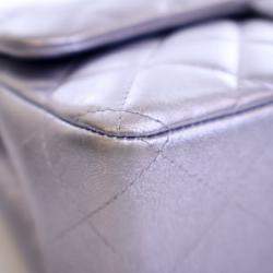 Pre Owned Chanel Jumbo Purple Lambskin Classic Double Flap Bag