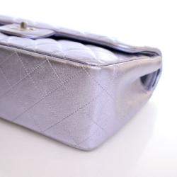 Pre Owned Chanel Jumbo Purple Lambskin Classic Double Flap Bag