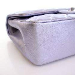 Pre Owned Chanel Jumbo Purple Lambskin Classic Double Flap Bag