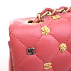 Pre Owned حقيبة شانيل صغيرة مستطيلة جلد خروف وردي بحظوظ محظوظة