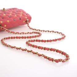 Pre Owned حقيبة شانيل صغيرة مستطيلة جلد خروف وردي بحظوظ محظوظة