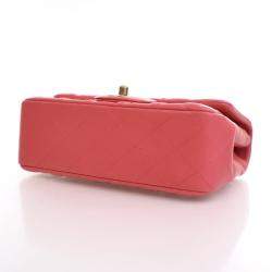 Pre Owned حقيبة شانيل صغيرة مستطيلة جلد خروف وردي بحظوظ محظوظة