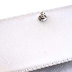 Pre Owned Chanel Medium Silver Lambskin Perforated Boy Bag