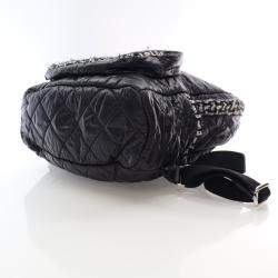 Pre Owned Chanel Black Nylon Tweed Backpack