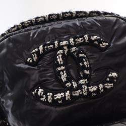 Pre Owned Chanel Black Nylon Tweed Backpack