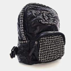 Pre Owned Chanel Black Nylon Tweed Backpack