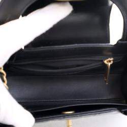 مملوكة مسبقًا Chanel Nano Crinkled Black Calfskin Kelly Shopper