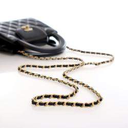 مملوكة مسبقًا Chanel Nano Crinkled Black Calfskin Kelly Shopper