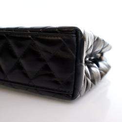 مملوكة مسبقًا Chanel Nano Crinkled Black Calfskin Kelly Shopper