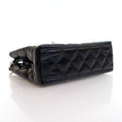 مملوكة مسبقًا Chanel Nano Crinkled Black Calfskin Kelly Shopper