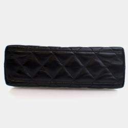 مملوكة مسبقًا Chanel Nano Crinkled Black Calfskin Kelly Shopper